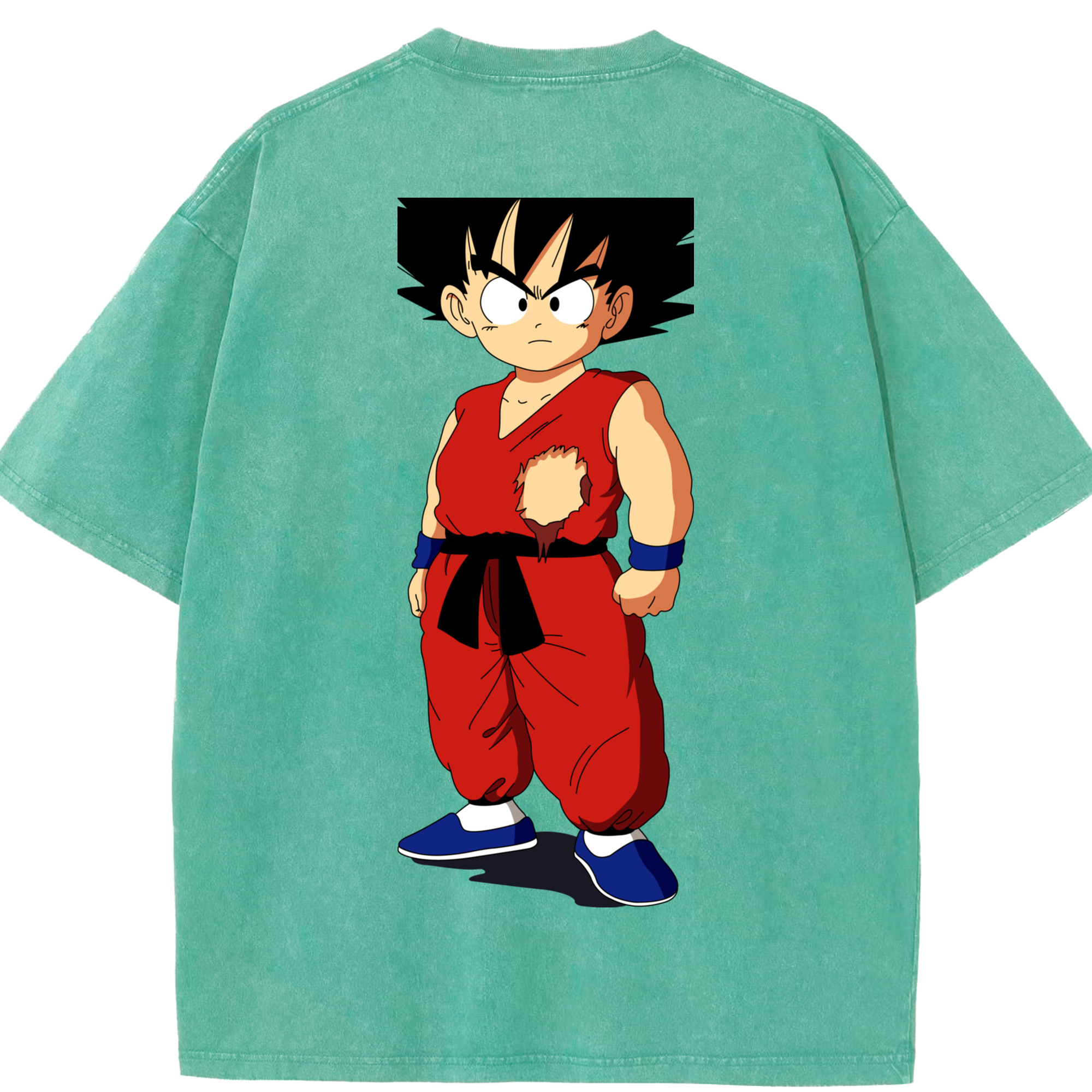 （画像用） ドラゴンボール 孫悟空（そん ごくう）Son Goku カカロット DRAGON BALL Kakarotto 綿100% ヴィンテージ風 半袖Tシャツ（背面プリント）